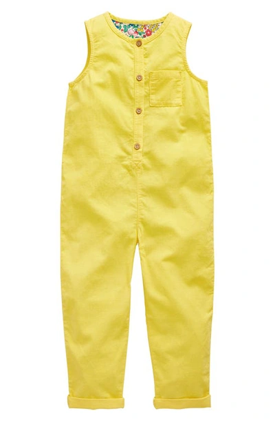 Mini Boden Kids' Cotton Corduroy Jumpsuit In Sweetcorn Yellow