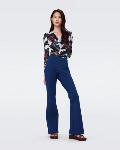 Diane Von Furstenberg Gregory Trousers By  In Size 12 In Blue