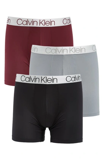 Calvin Klein 3-pack Performance Boxer Briefs In Fqe Black/ Tawn