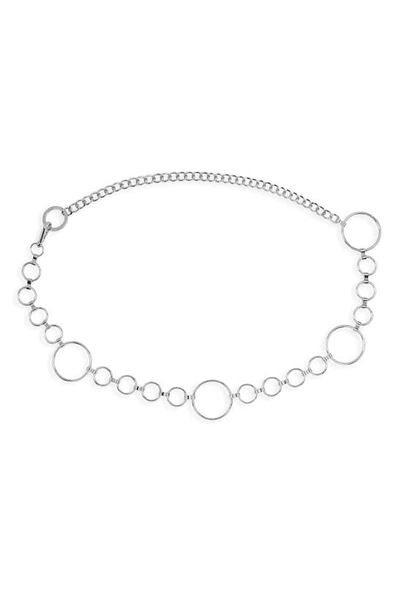 Steve Madden Circle Chain Belt In Silver
