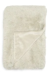 Bcbg Faux Fur Throw Blanket In Oyster Mushroom