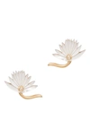 L'atelier Nawbar Flower Stud Earrings In White Mop