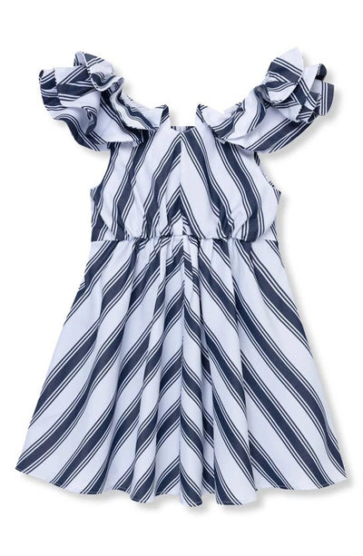 Habitual Girls' Flutter Sleeve Fit & Flare Dress - Little Kid In Stripe