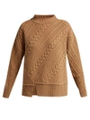 Weekend Max Mara Grolla Virgin Wool Asymmetric Cable-knit Sweater In Camel