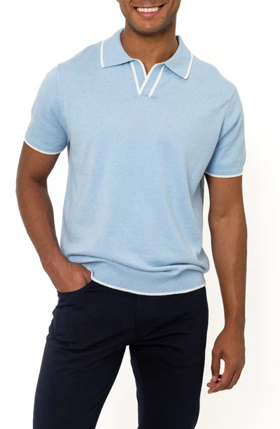 Pino By Pinoporte Men's Vedro Johnny Collar Polo In Light Blue