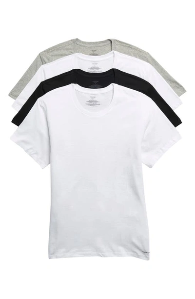 Calvin Klein 3-pack Cotton Crew Neck T-shirt In White/black Multi
