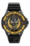 Philipp Plein The $kull Silicone Strap Watch, 44mm In Black