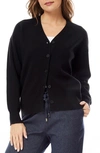 By Design Cher Double Knit Button-up Cardigan In Black