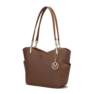 Mkf Collection By Mia K Jules M Logo Printed Vegan Leather Women's Tote Bag In Multi