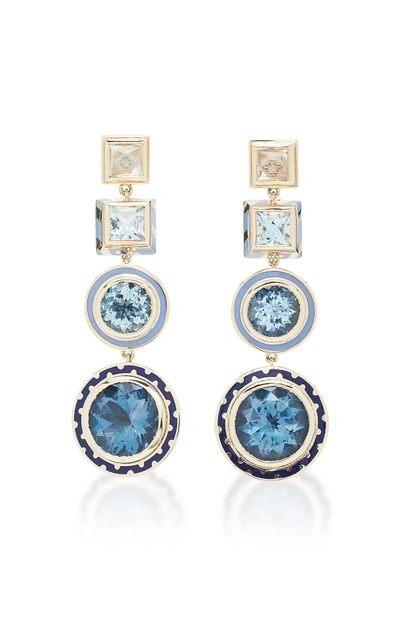 Alice Cicolini Candy Lacquer Blue Chandelier Earrings