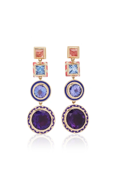 Alice Cicolini Candy Lacquer Chandelier Disco Earrings In Blue