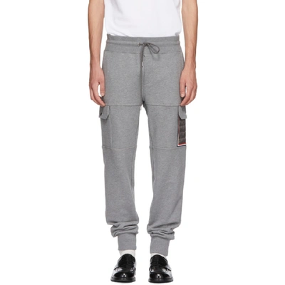 Moncler Men's Jogger Trouser Pants With Cargo Pockets In Light Grey