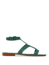Carrie Forbes Hind Raffia T-bar Sandals In Green