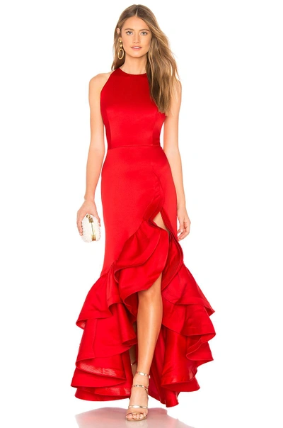 Bronx And Banco Frida Flame Gown In Red