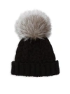 Adrienne Landau Cable-knit Fox Fur Hat In White