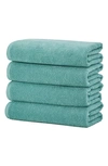 Woven & Weft 4-pack Popcorn Textured Towels In Mineral Blue