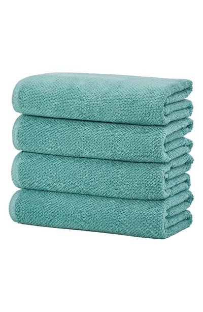 Woven & Weft 4-pack Popcorn Textured Towels In Mineral Blue