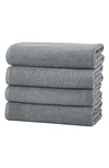 Woven & Weft 4-pack Popcorn Textured Towels In Dark Grey