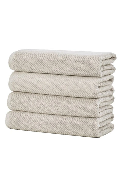 Woven & Weft 4-pack Popcorn Textured Towels In Silver Cloud
