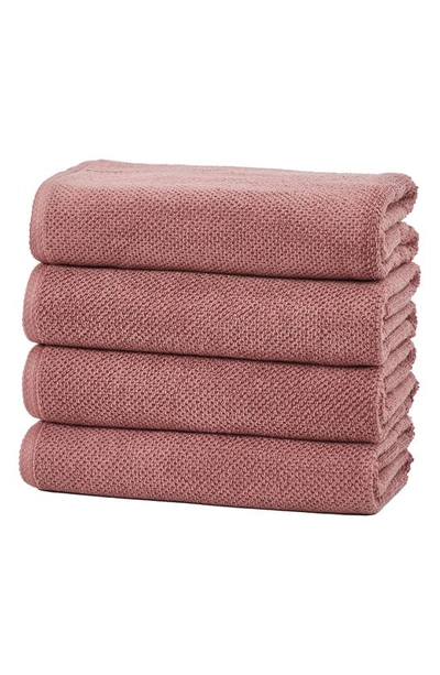 Woven & Weft 4-pack Popcorn Textured Towels In Desert Rose