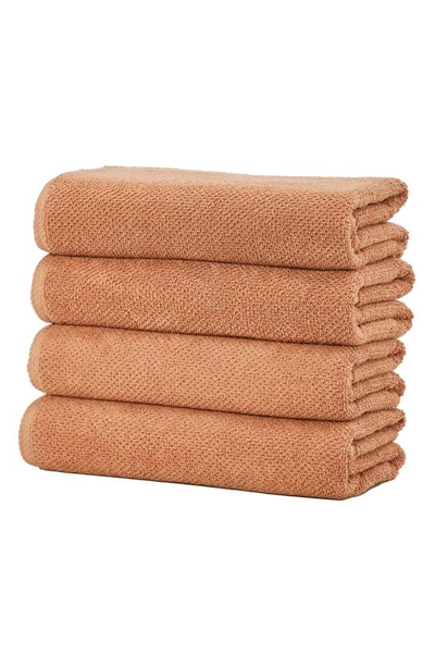 Woven & Weft 4-pack Popcorn Textured Towels In Clay