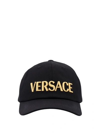 Versace Hat In Black/gold