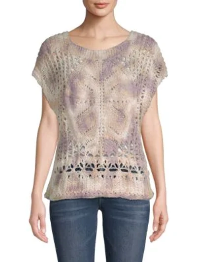 Free People Diamond In The Rough Sweater In Purple Multi