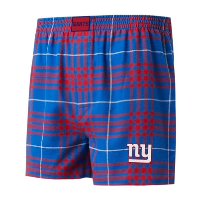 Concepts Sport Men's  Royal, Red New York Giants Concord Flannel Boxers In Royal,red