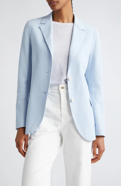 Eleventy Textured Linen Blend Blazer In Baby Blue