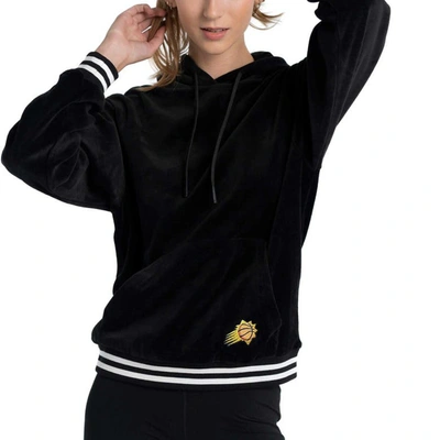 Lusso Black Phoenix Suns Nellie Oversized Velour Pullover Hoodie