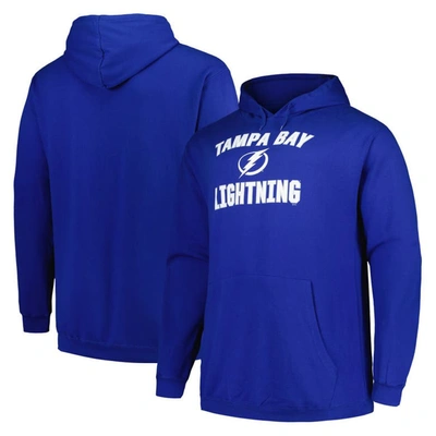 Profile Blue Tampa Bay Lightning Big & Tall Arch Over Logo Pullover Hoodie