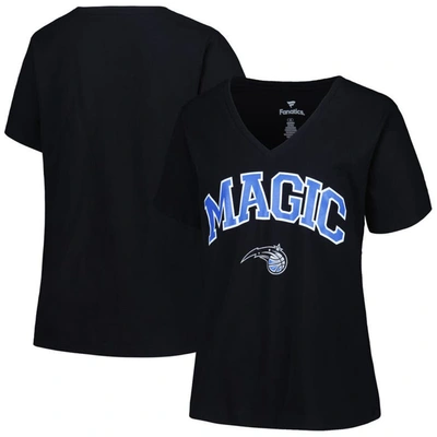 Profile Black Orlando Magic Plus Size Arch Over Logo V-neck T-shirt