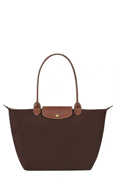 Longchamp Large Le Pliage Tote In Brown