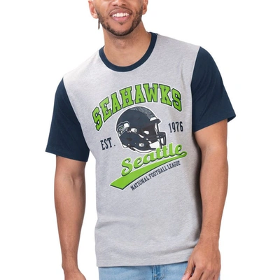 G-iii Sports By Carl Banks Grey Seattle Seahawks Black Label T-shirt In Heather Grey