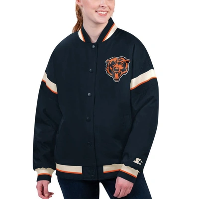 Starter Navy Chicago Bears Tournament Full-snap Varsity Jacket