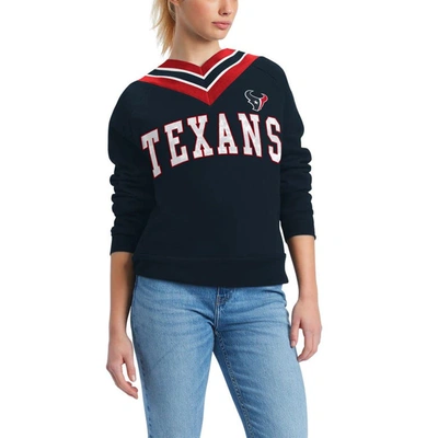 Tommy Hilfiger Navy Houston Texans Heidi V-neck Pullover Sweatshirt