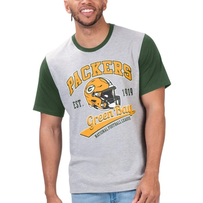 G-iii Sports By Carl Banks Heather Gray Green Bay Packers Black Label T-shirt