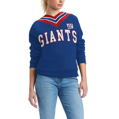 Tommy Hilfiger Royal New York Giants Heidi V-neck Pullover Sweatshirt
