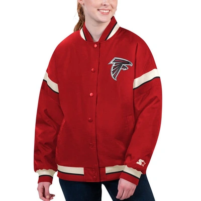 Starter Red Atlanta Falcons Tournament Full-snap Varsity Jacket