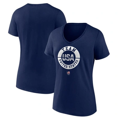 Fanatics Branded Navy Team Usa V-neck T-shirt