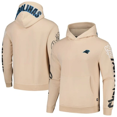 The Wild Collective Unisex   Cream Carolina Panthers Heavy Block Pullover Hoodie In Natural