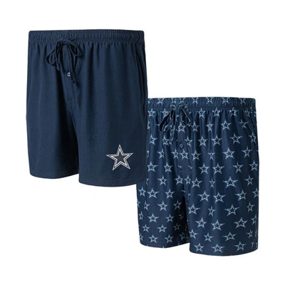 Concepts Sport Navy Dallas Cowboys Gauge Jam Two-pack Shorts Set