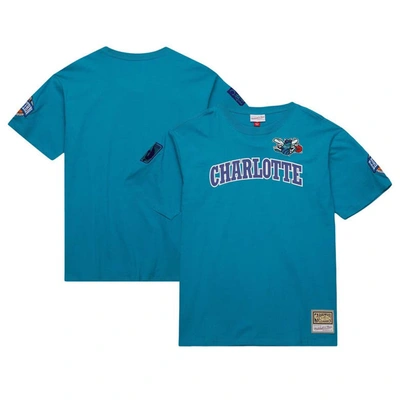 Mitchell & Ness Men's  Teal Charlotte Hornets Hardwood Classics Nights Premium T-shirt