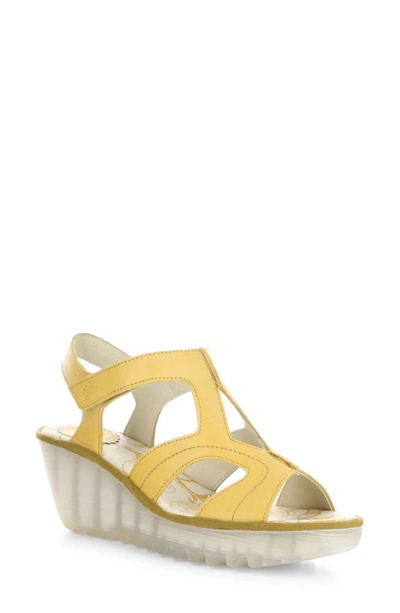 Fly London Yotu Platform Wedge Sandal In Bumblebee Mousse