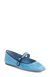 Loeffler Randall Ginger Mary Jane Flat In Light Blue/ Black