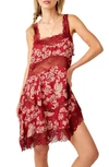 Free People All Nighter Trapeze Nightgown In Red Combo
