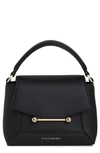 Strathberry Mini Mosaic Leather Top Handle Bag In Black
