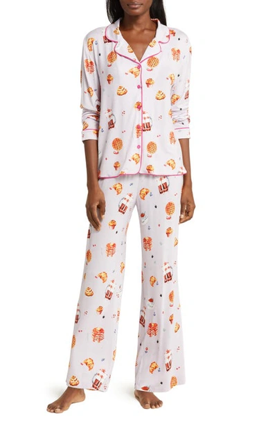 Honeydew Intimates All American Long Sleeve Jersey Pajamas In Beloved Breakfast