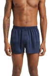 Lunya Washable Silk Boxer Shorts In Deep Blue