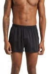 Lunya Washable Silk Boxer Shorts In Immersed Black